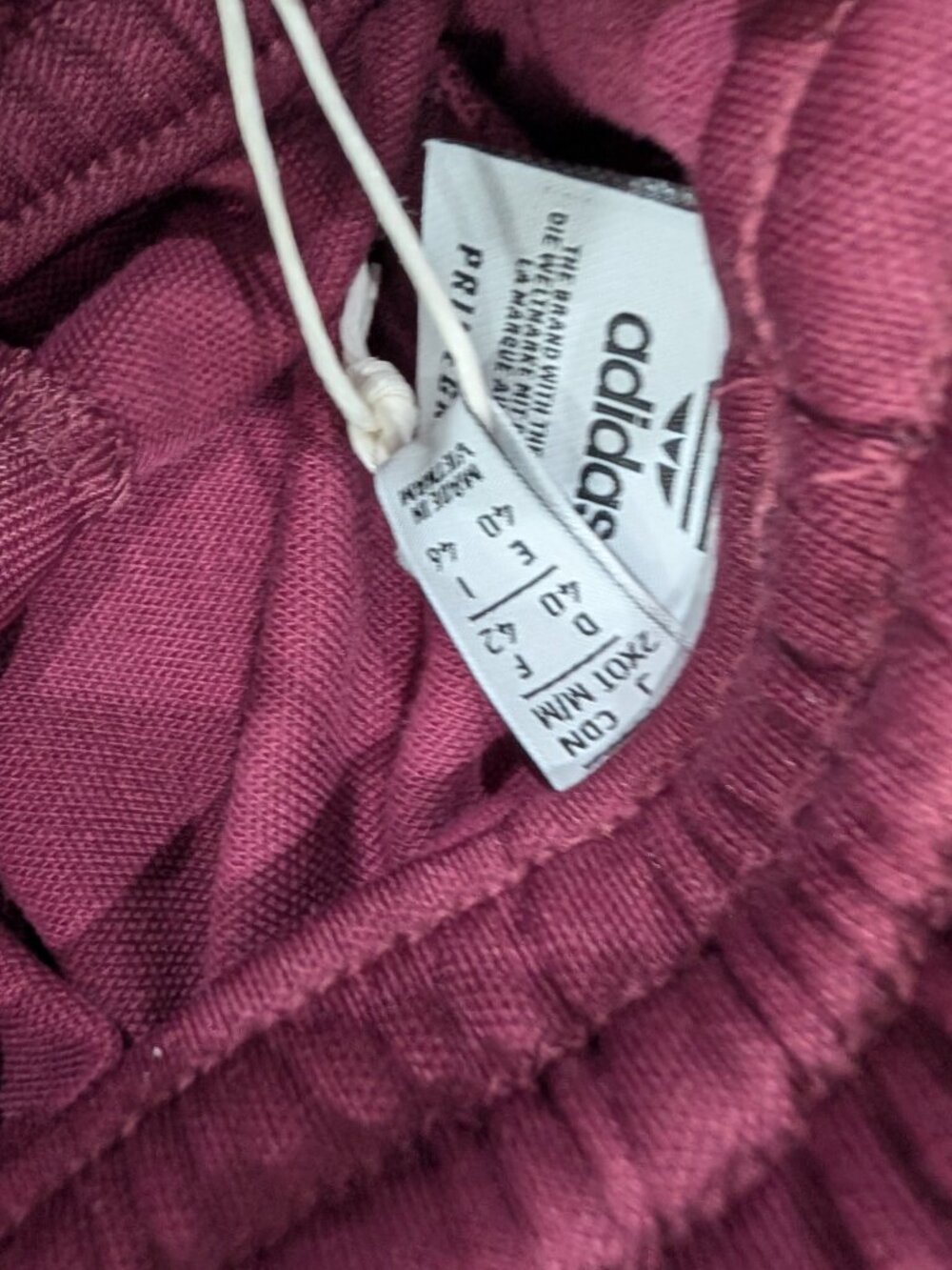 NWT UK Import adidas Originals Relaxed Fit Wide Leg Track Pants Burgundy M - Picture 5 of 9